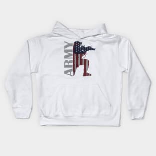 Army American Flag Soldier Kids Hoodie